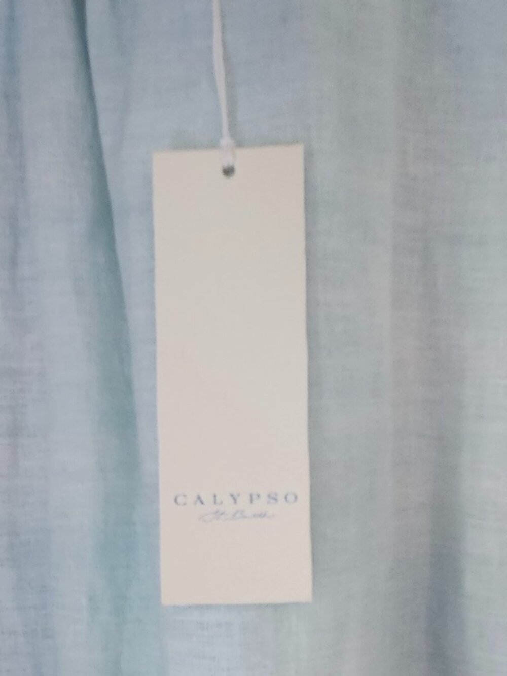 Calypso St. Barth blue 100% cotton maxi dress w/pockets, lined, US6/Euro36 NEW - Picture 10 of 13
